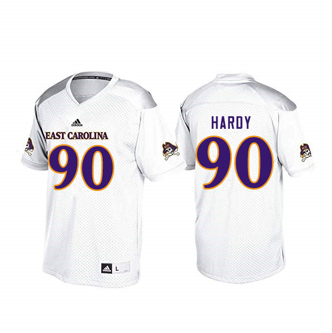 Men #90 Dorian Hardy ECU Pirates College Football Jerseys Sale-White - Click Image to Close